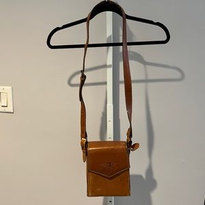 Arpel VTG hard case leather brown bag